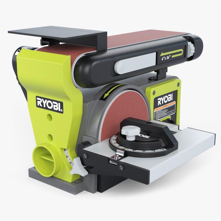 Belt and Disk Bench Sander Ryobi 3D