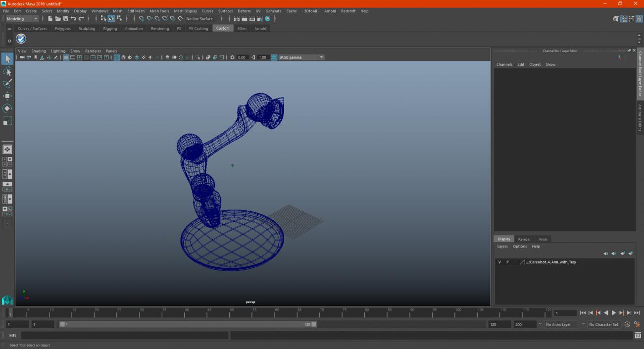 Careobot 4 Arm with Tray 3D model