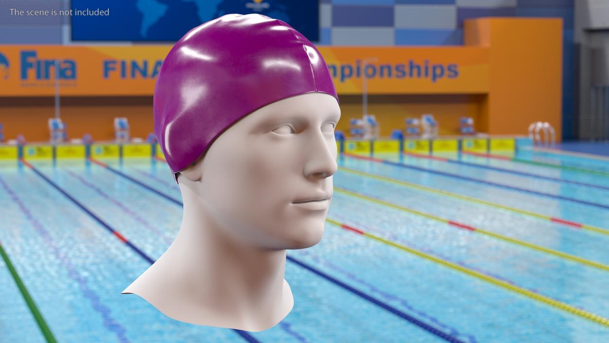 3D Waterproof Silicone Swim Cap model