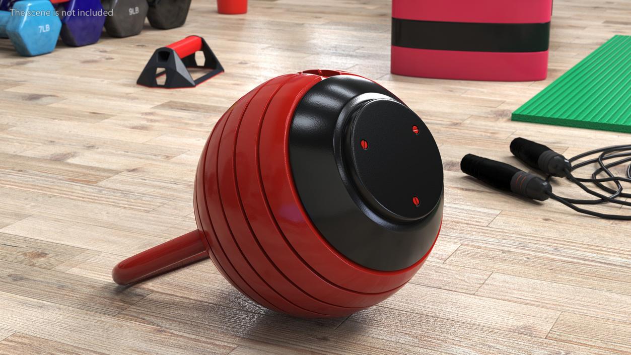 Kettlebell with Disks Red 2 3D