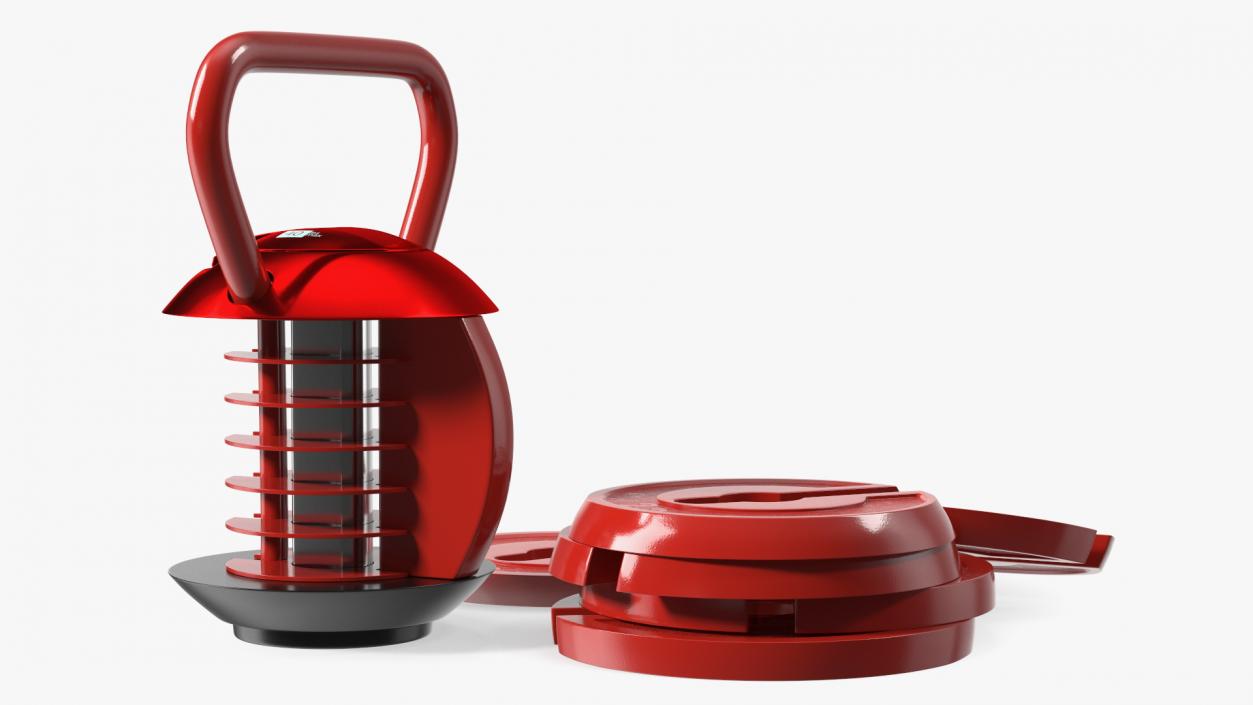 Kettlebell with Disks Red 2 3D