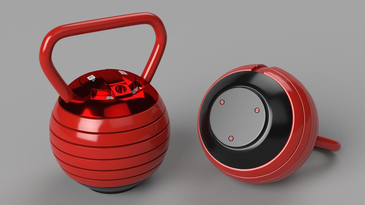 Kettlebell with Disks Red 2 3D