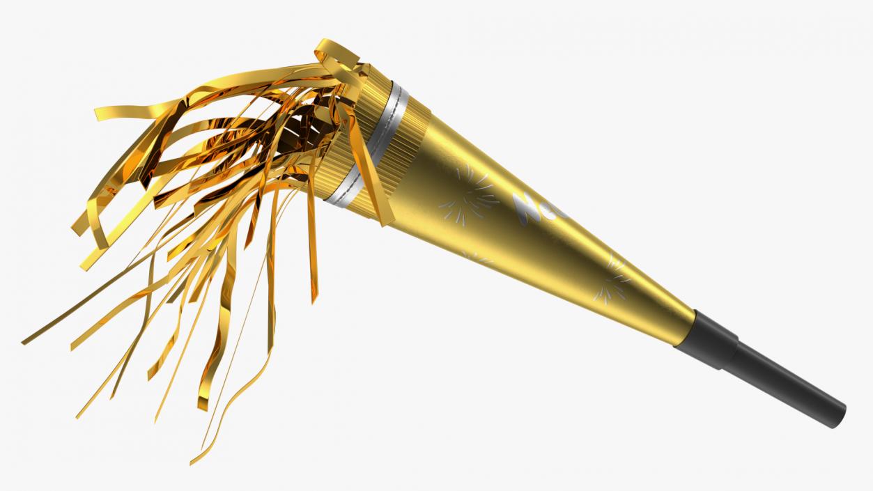 3D New Year Horn Noisemaker Golden