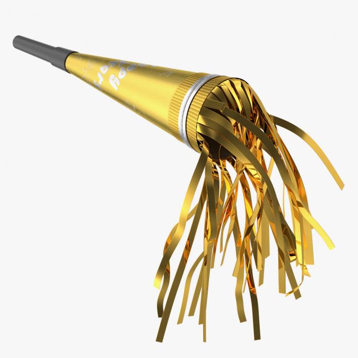 3D New Year Horn Noisemaker Golden