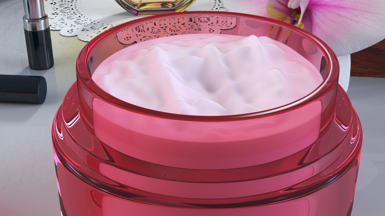 Rose Yogurt Face Cream 3D