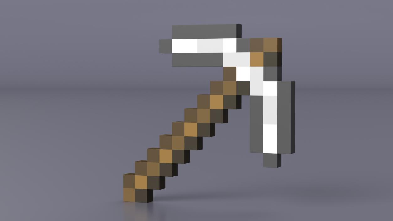 Minecraft Iron Pickaxe 3D