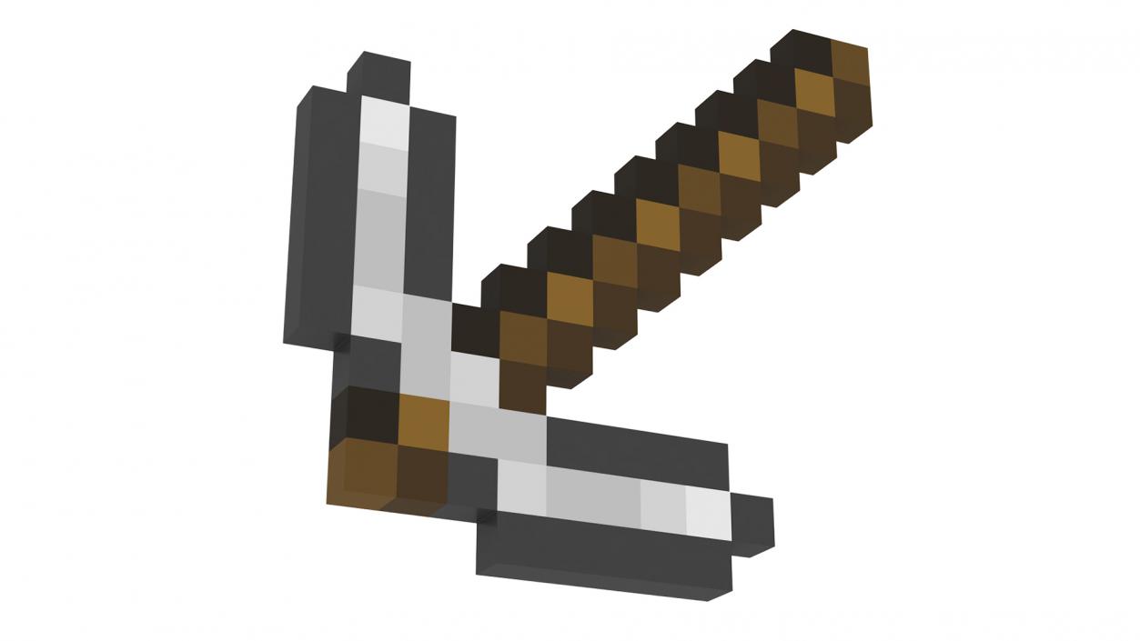 Minecraft Iron Pickaxe 3D