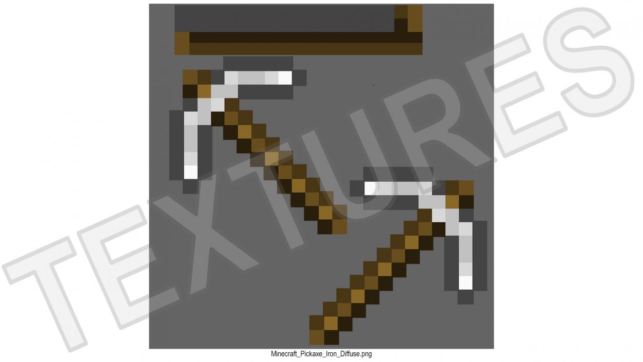 Minecraft Iron Pickaxe 3D