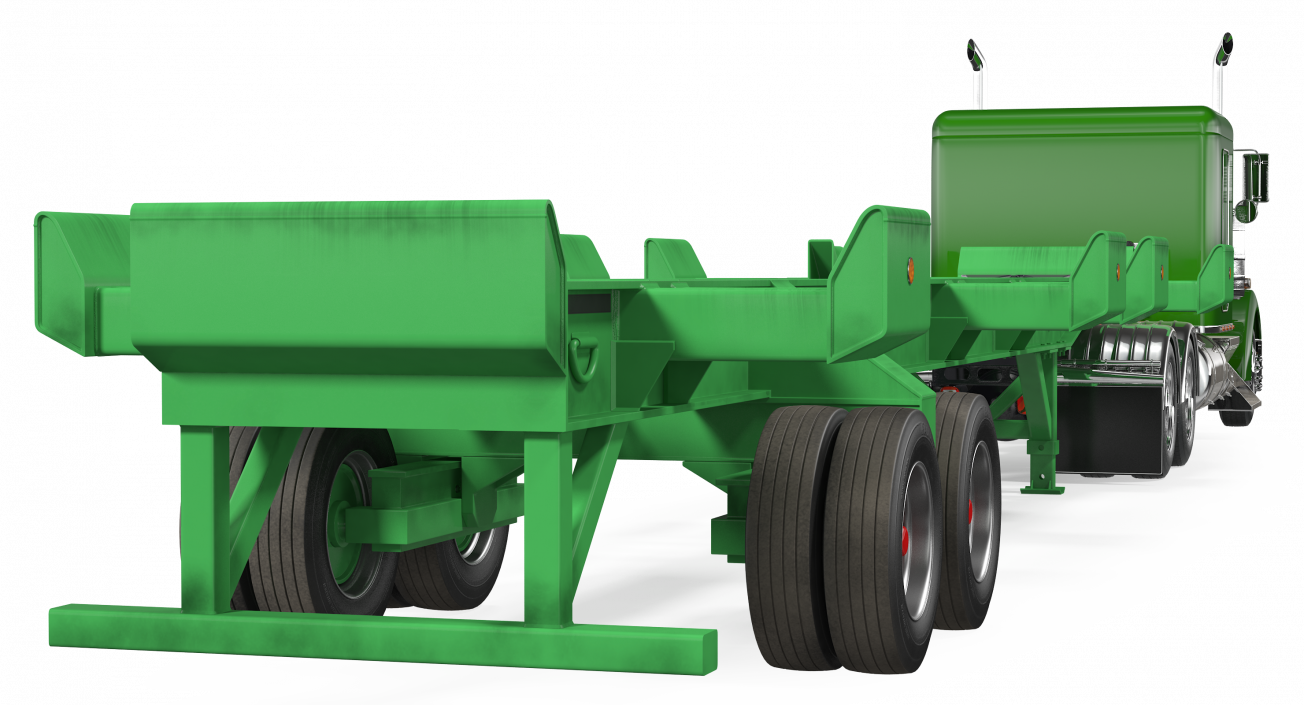 3D model Truck with Terminal Trailer Chassis