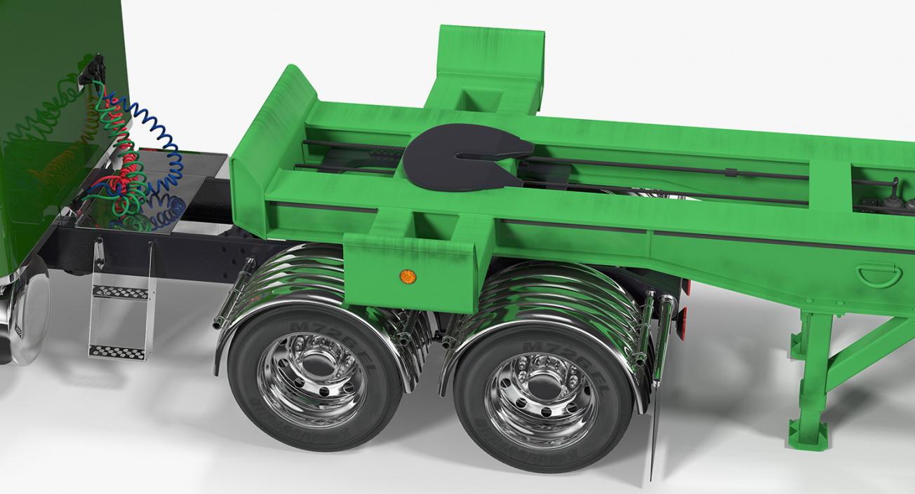 3D model Truck with Terminal Trailer Chassis