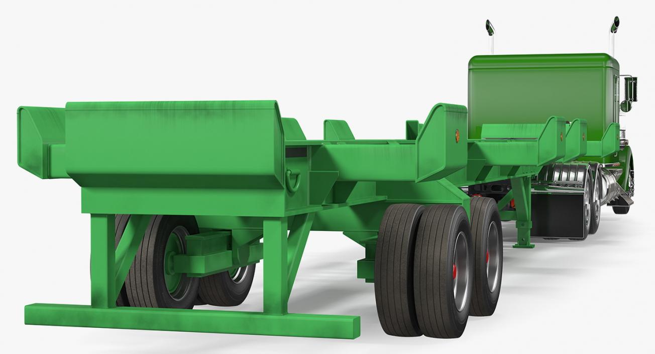 3D model Truck with Terminal Trailer Chassis