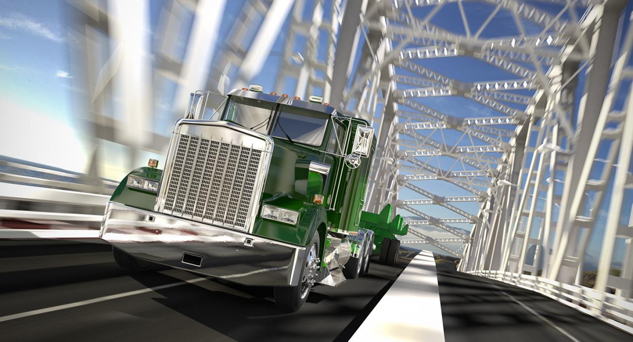 3D model Truck with Terminal Trailer Chassis