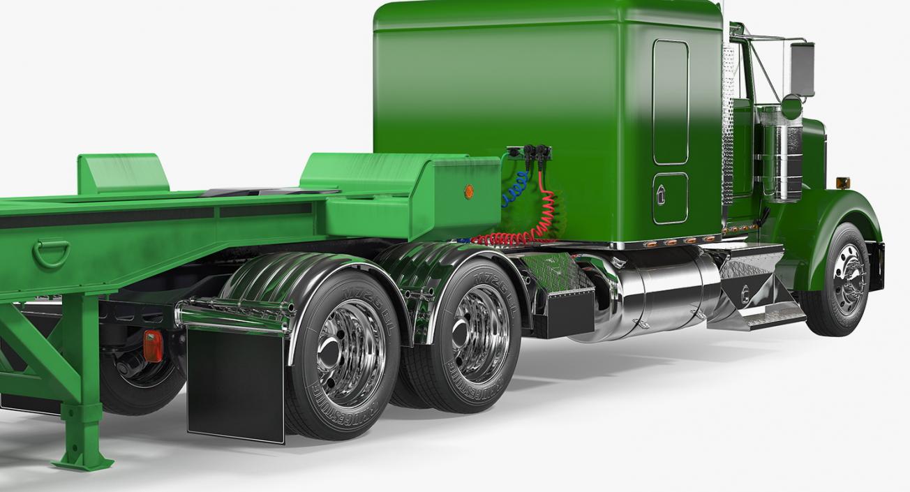 3D model Truck with Terminal Trailer Chassis