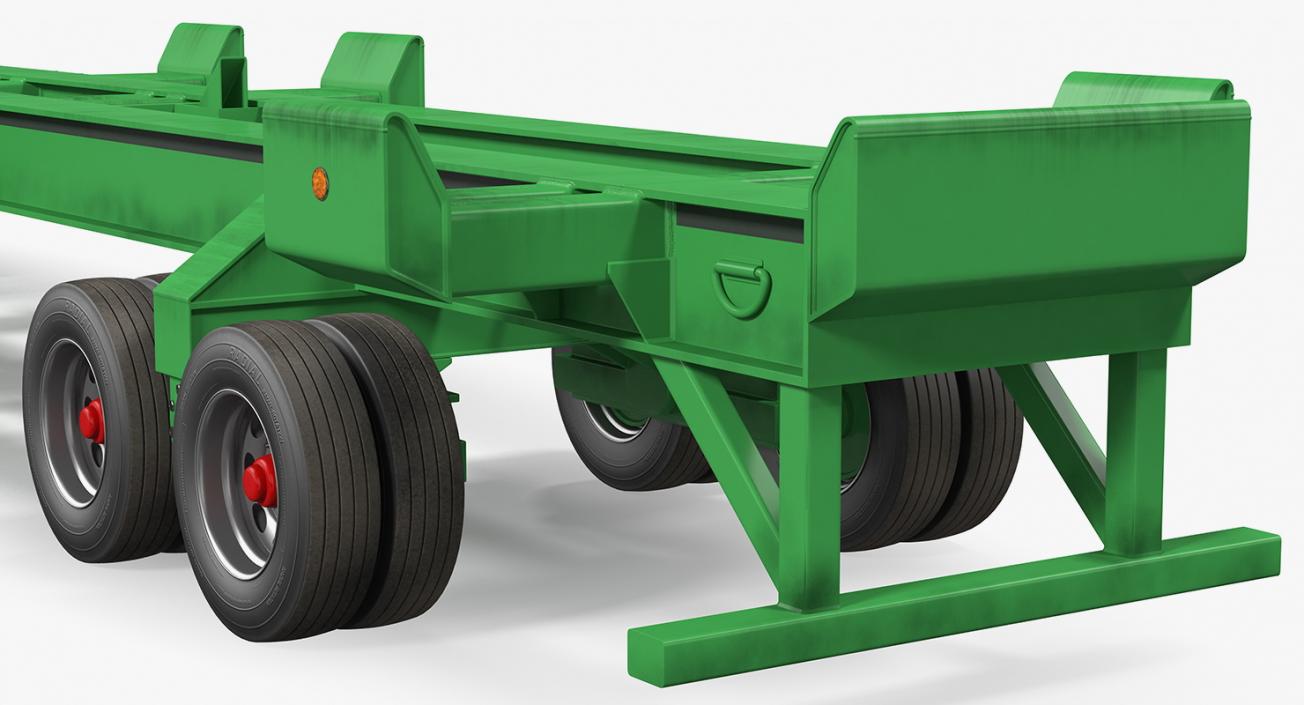 3D model Truck with Terminal Trailer Chassis