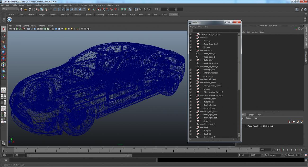 3D Tesla Model S 60 2015