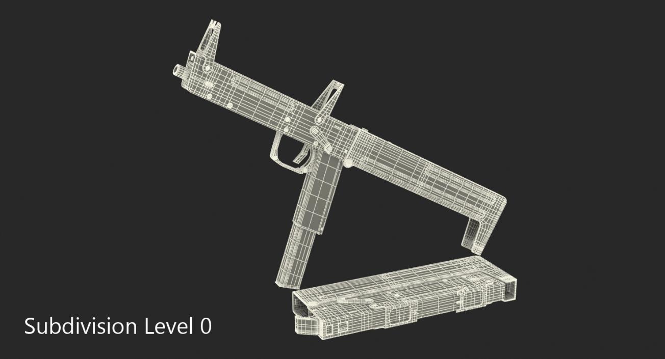 3D Machine Pistol PP-90 SMG Rigged