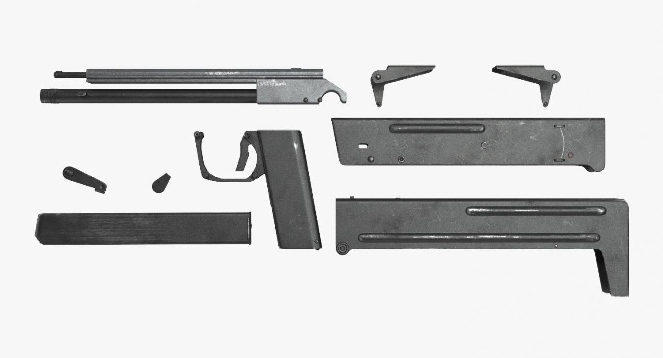 3D Machine Pistol PP-90 SMG Rigged