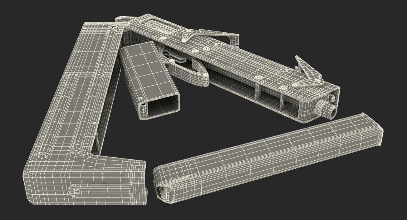 3D Machine Pistol PP-90 SMG Rigged