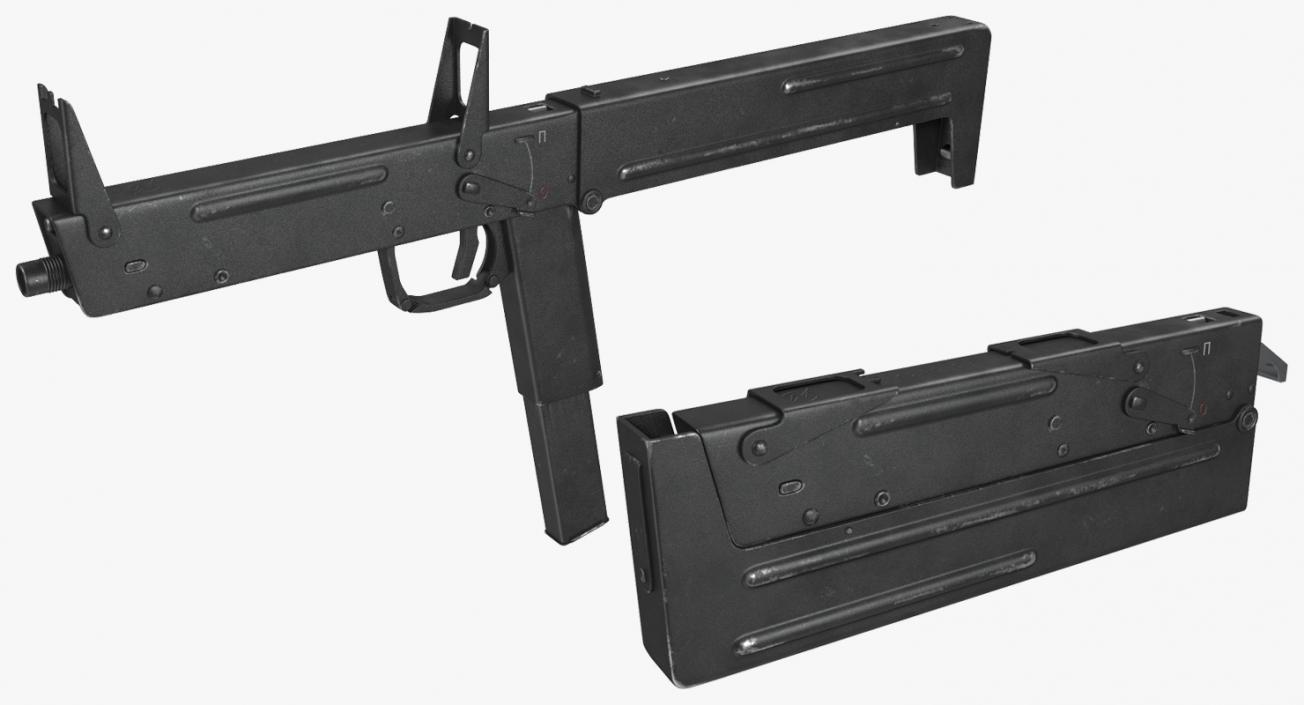 3D Machine Pistol PP-90 SMG Rigged