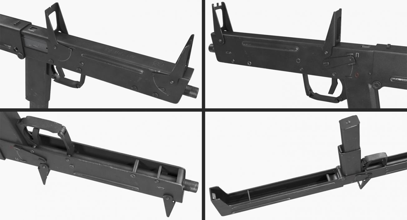 3D Machine Pistol PP-90 SMG Rigged