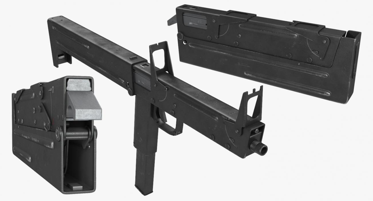 3D Machine Pistol PP-90 SMG Rigged