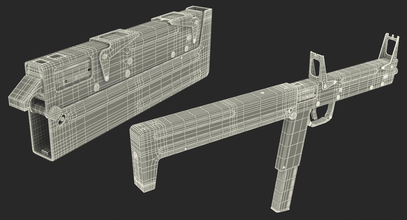 3D Machine Pistol PP-90 SMG Rigged