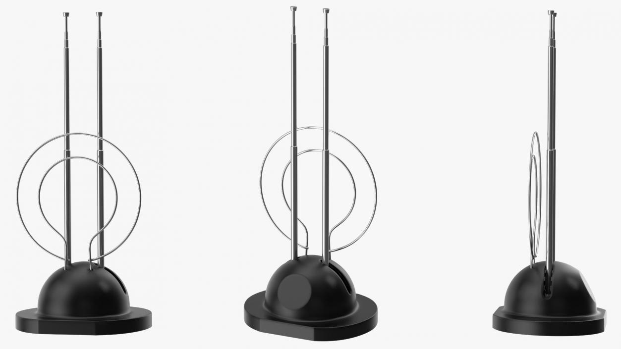 Indoor TV Dual Loop Rabbit Ears Antenna 3D model