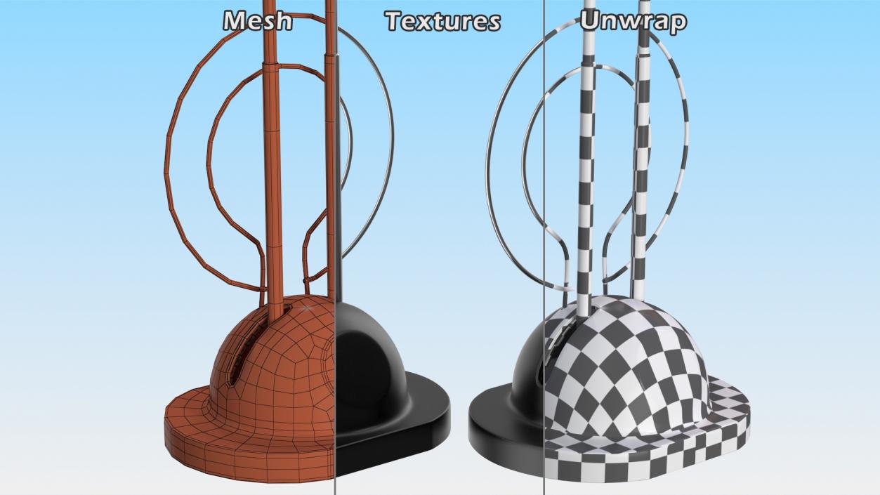 Indoor TV Dual Loop Rabbit Ears Antenna 3D model