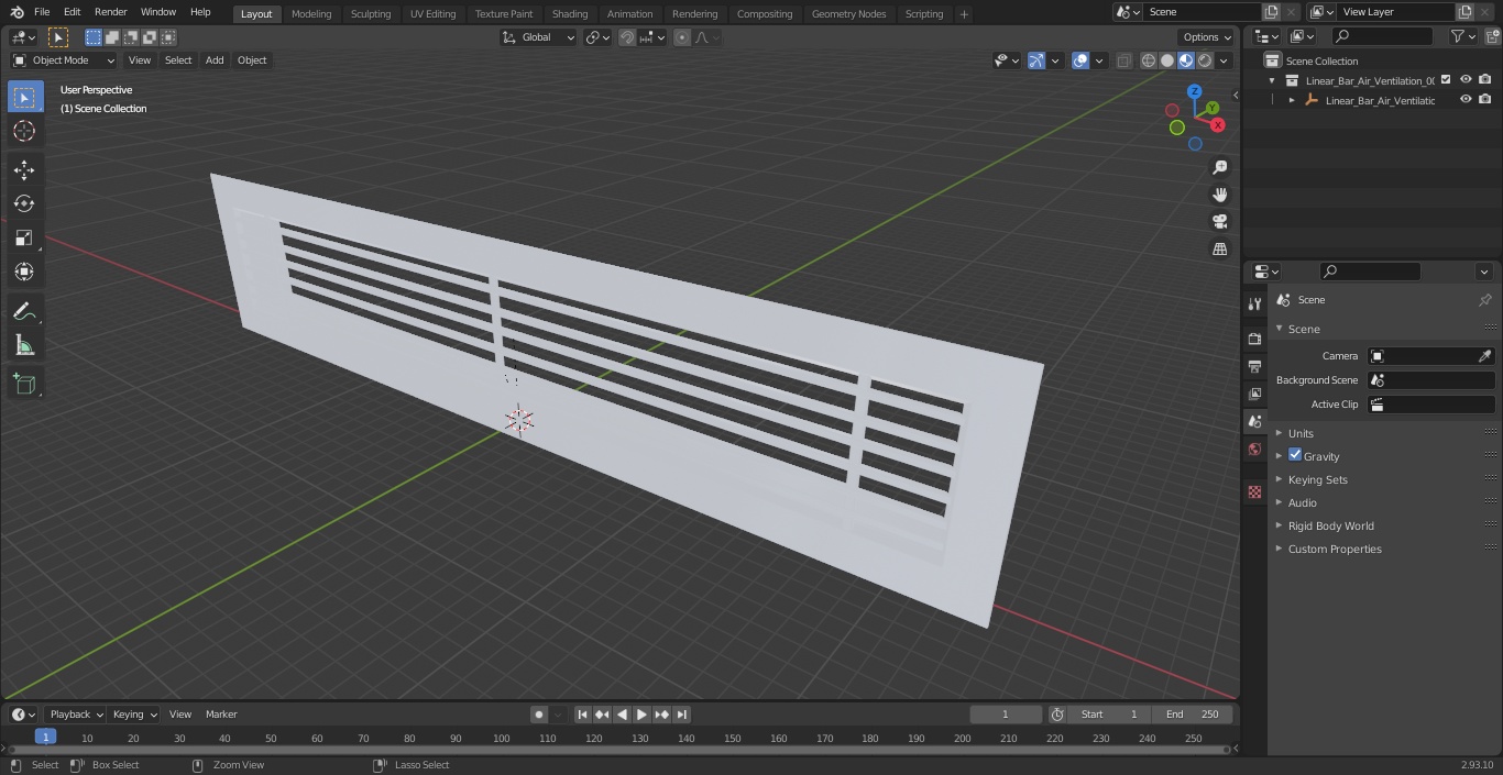 3D Linear Bar Air Ventilation