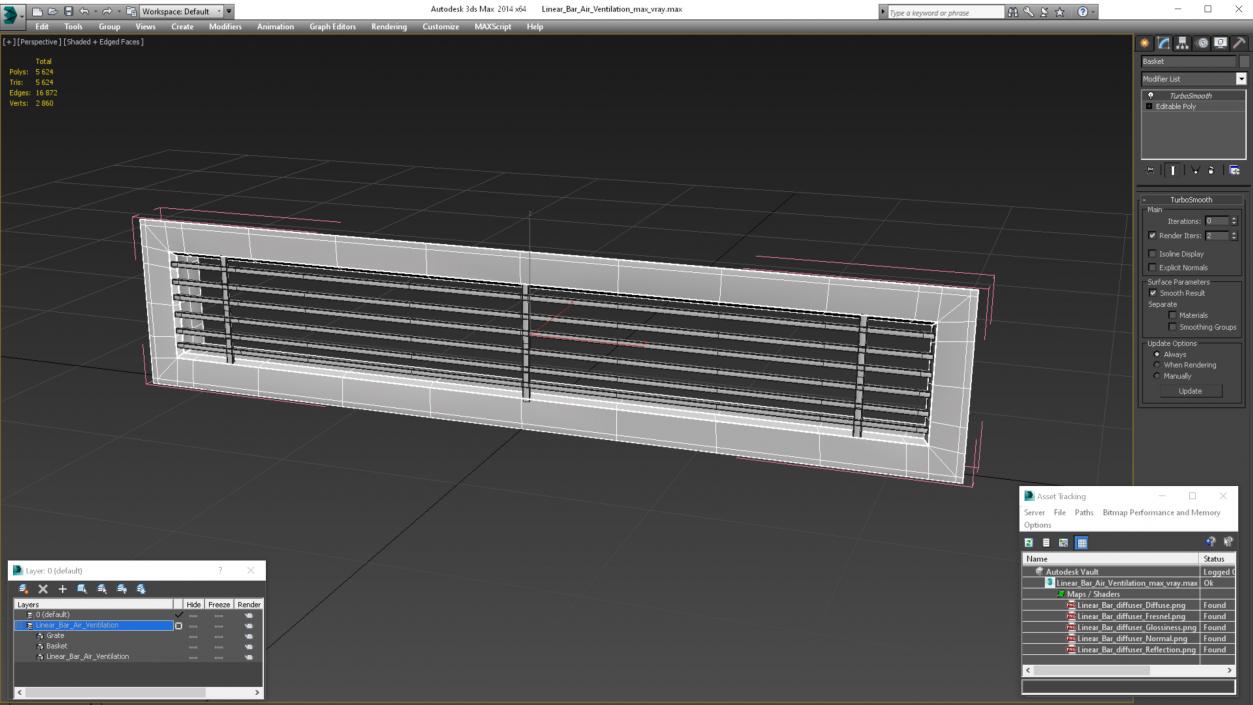 3D Linear Bar Air Ventilation