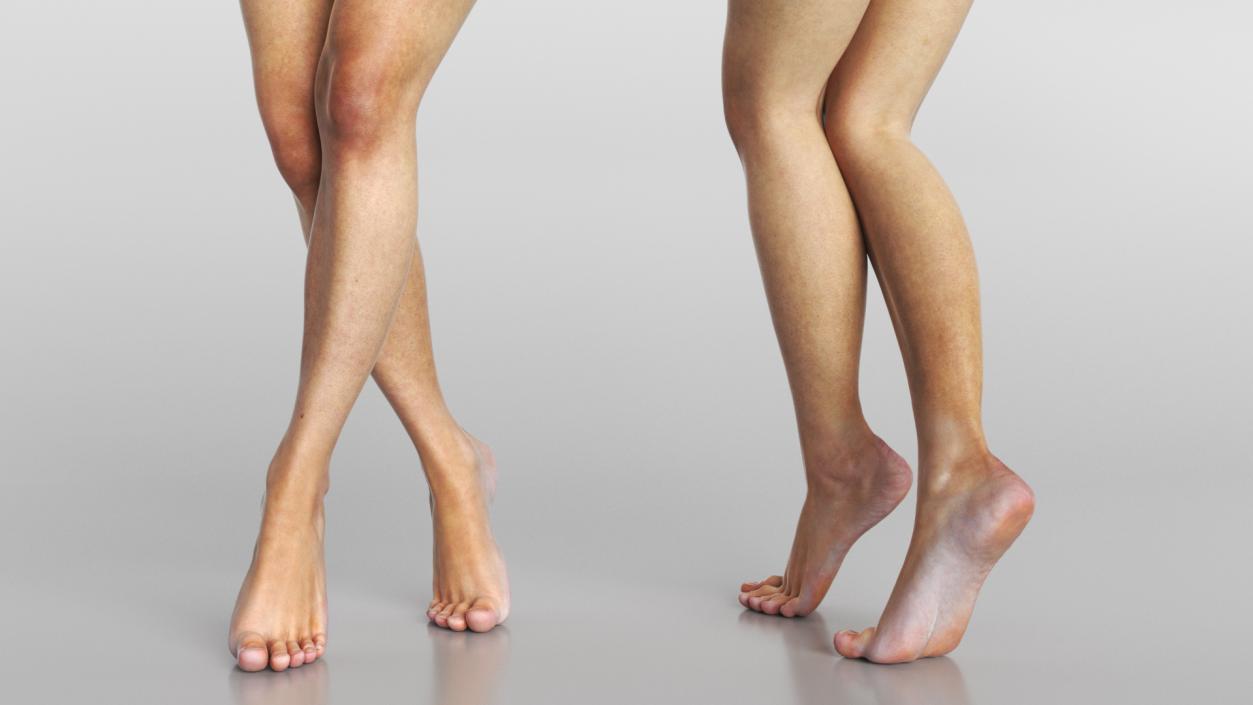 3D model Woman Feet are Raised on Her Toes 2