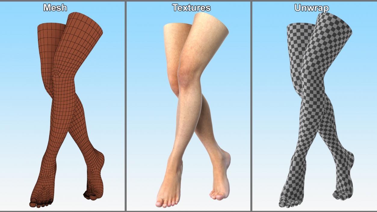 3D model Woman Feet are Raised on Her Toes 2