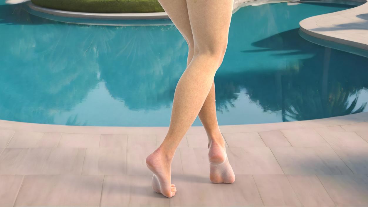 3D model Woman Feet are Raised on Her Toes 2