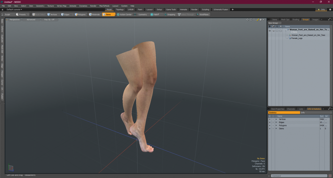 3D model Woman Feet are Raised on Her Toes 2