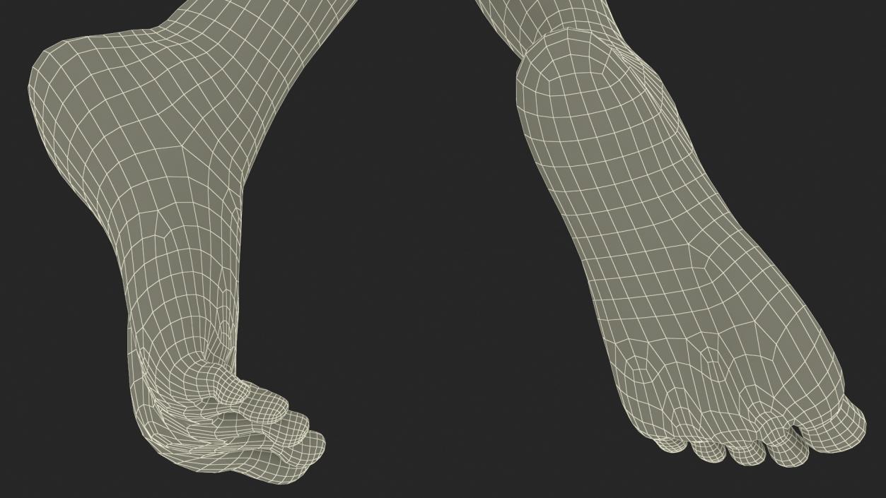 3D model Woman Feet are Raised on Her Toes 2