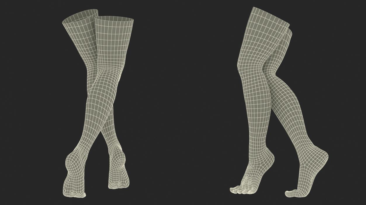 3D model Woman Feet are Raised on Her Toes 2