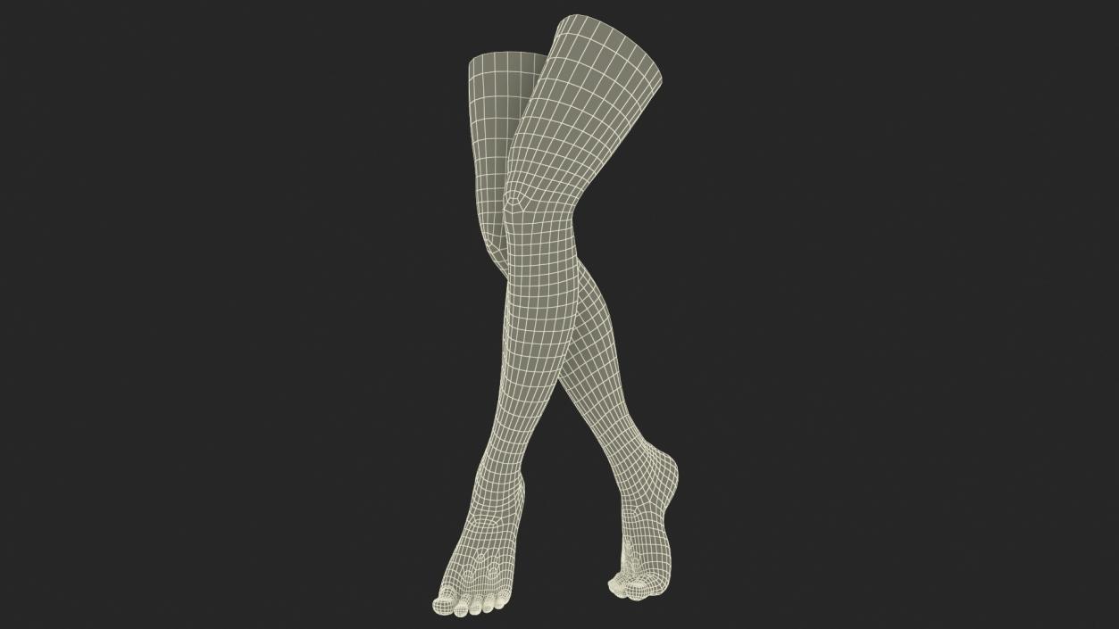 3D model Woman Feet are Raised on Her Toes 2