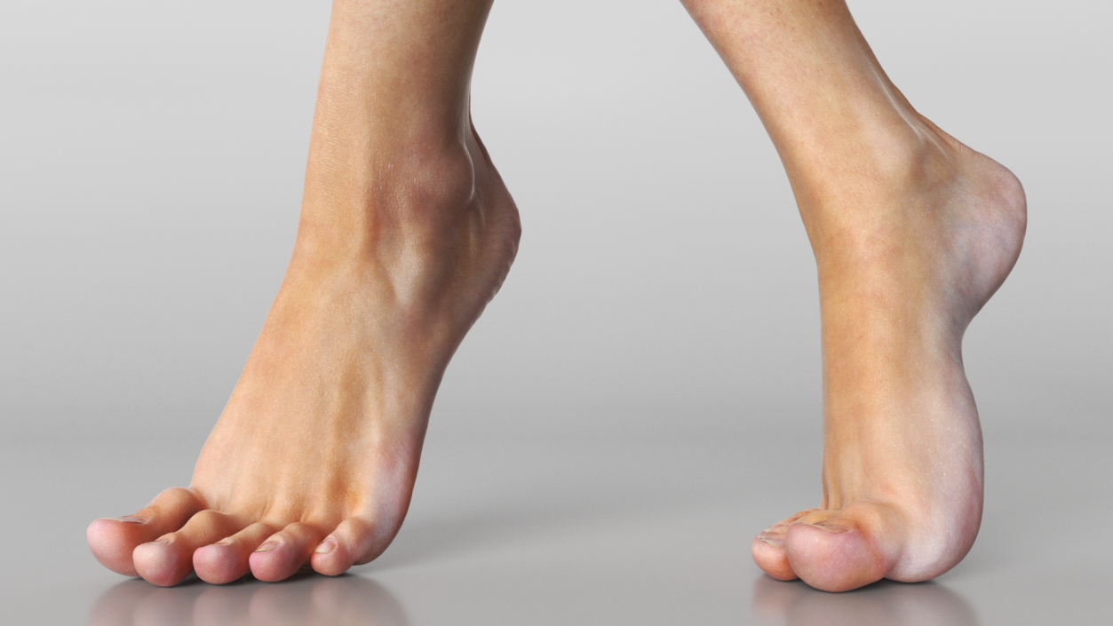 3D model Woman Feet are Raised on Her Toes 2