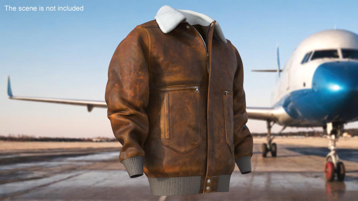 3D model Leather Brown Jacket