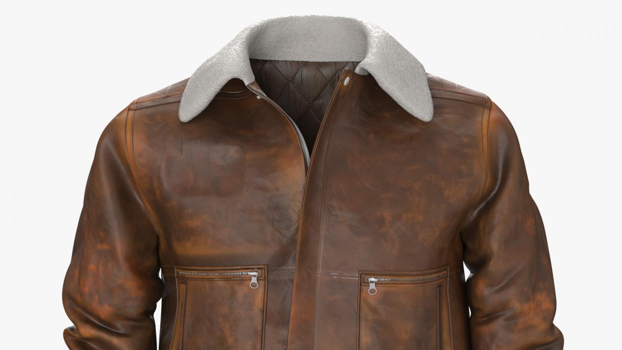 3D model Leather Brown Jacket