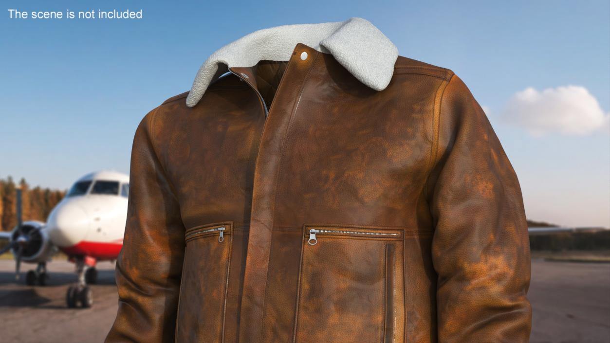 3D model Leather Brown Jacket