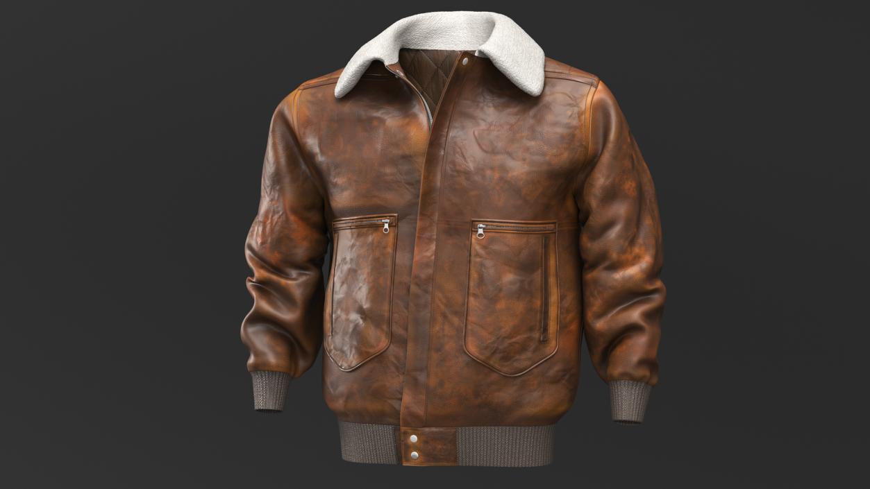 3D model Leather Brown Jacket