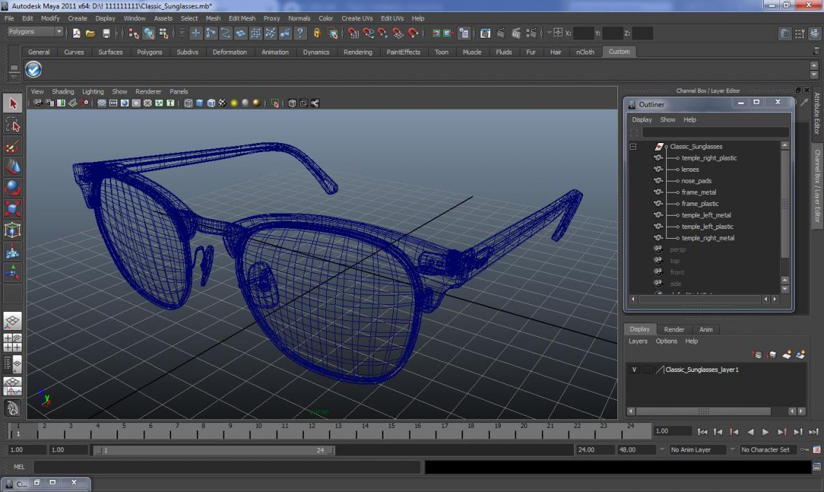 3D model Classic Sunglasses 2