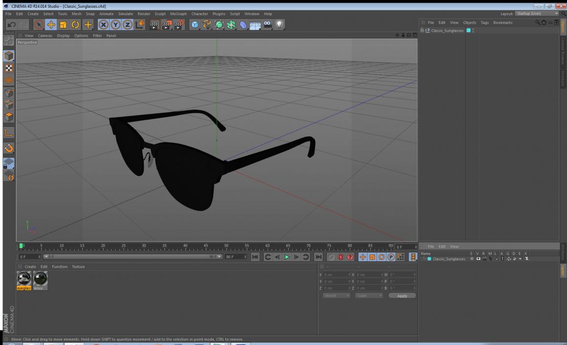 3D model Classic Sunglasses 2