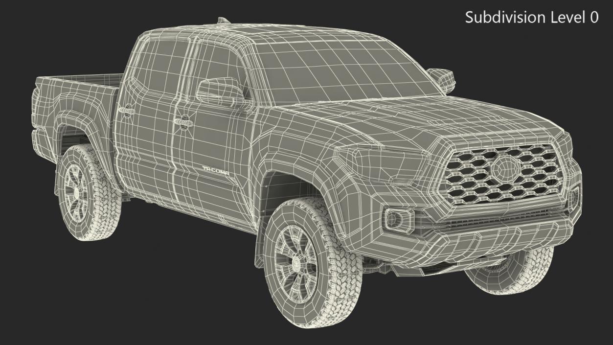 Toyota Tacoma TRD Off Road Red Metallic 2021 3D model