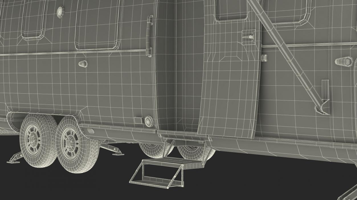 3D Travel Trailer Classic Red Rigged model