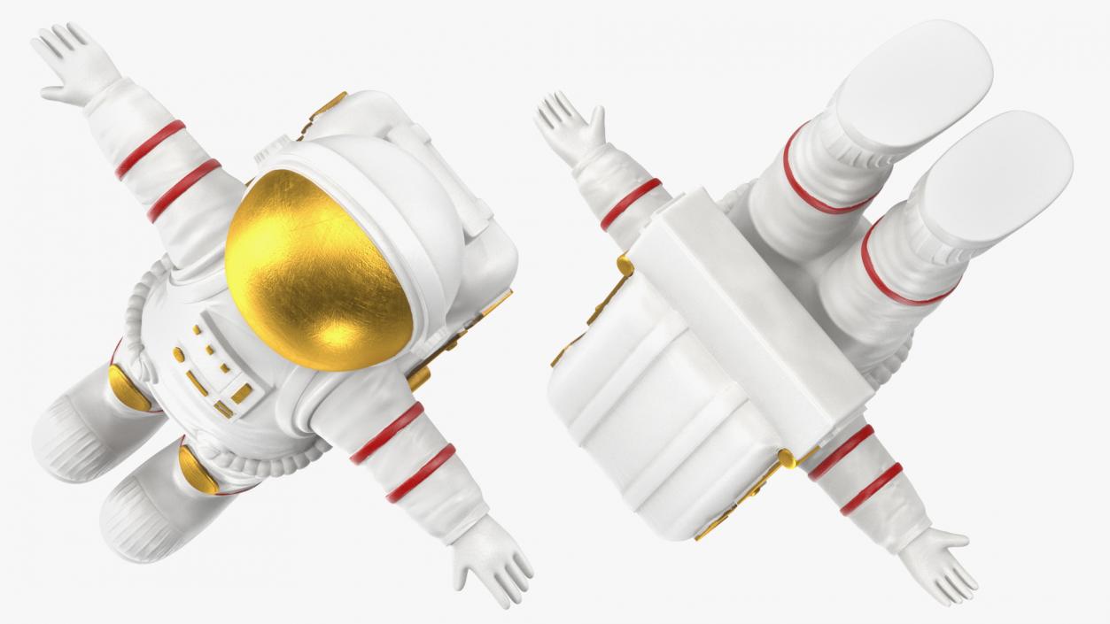 3D Astronaut Toy Character White T-pose