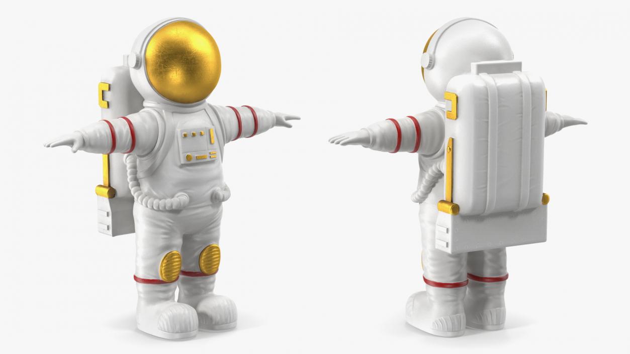 3D Astronaut Toy Character White T-pose