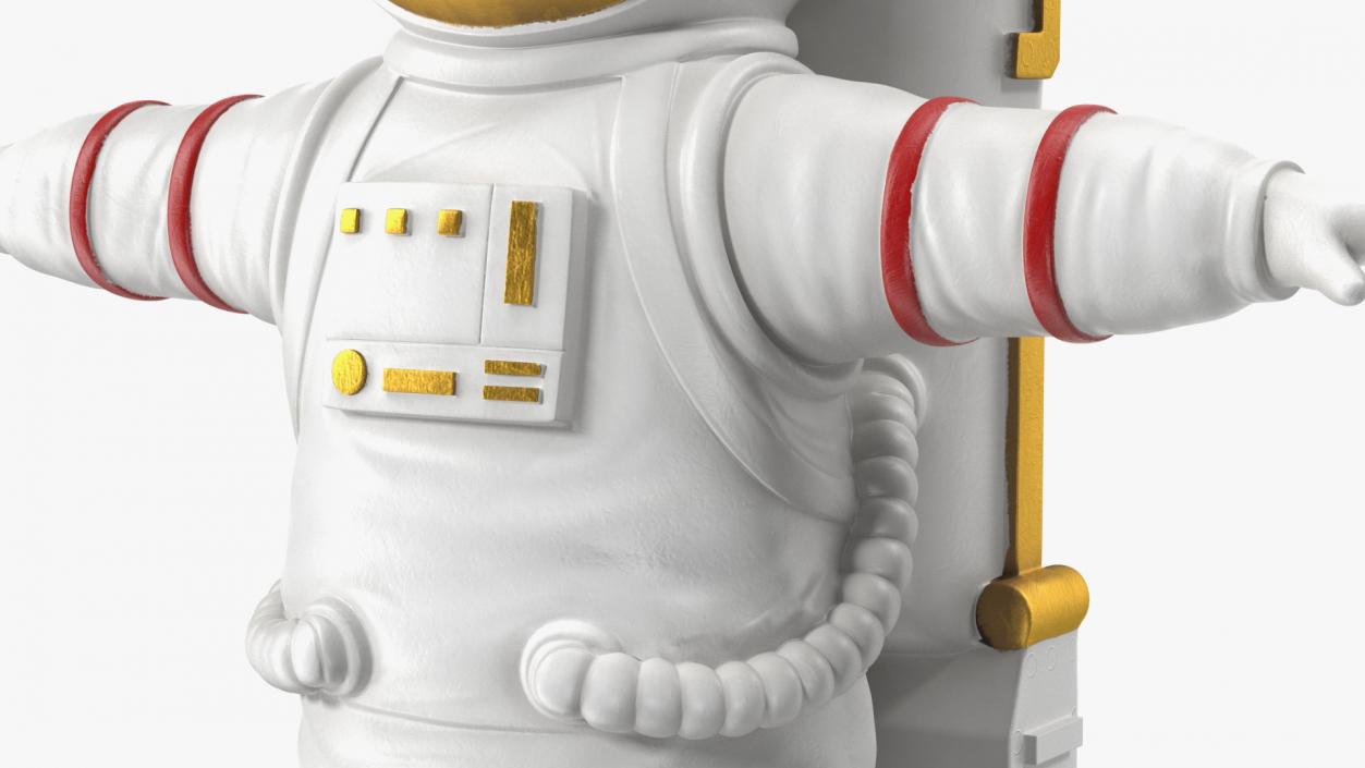 3D Astronaut Toy Character White T-pose