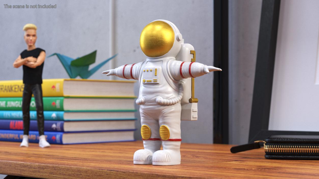 3D Astronaut Toy Character White T-pose